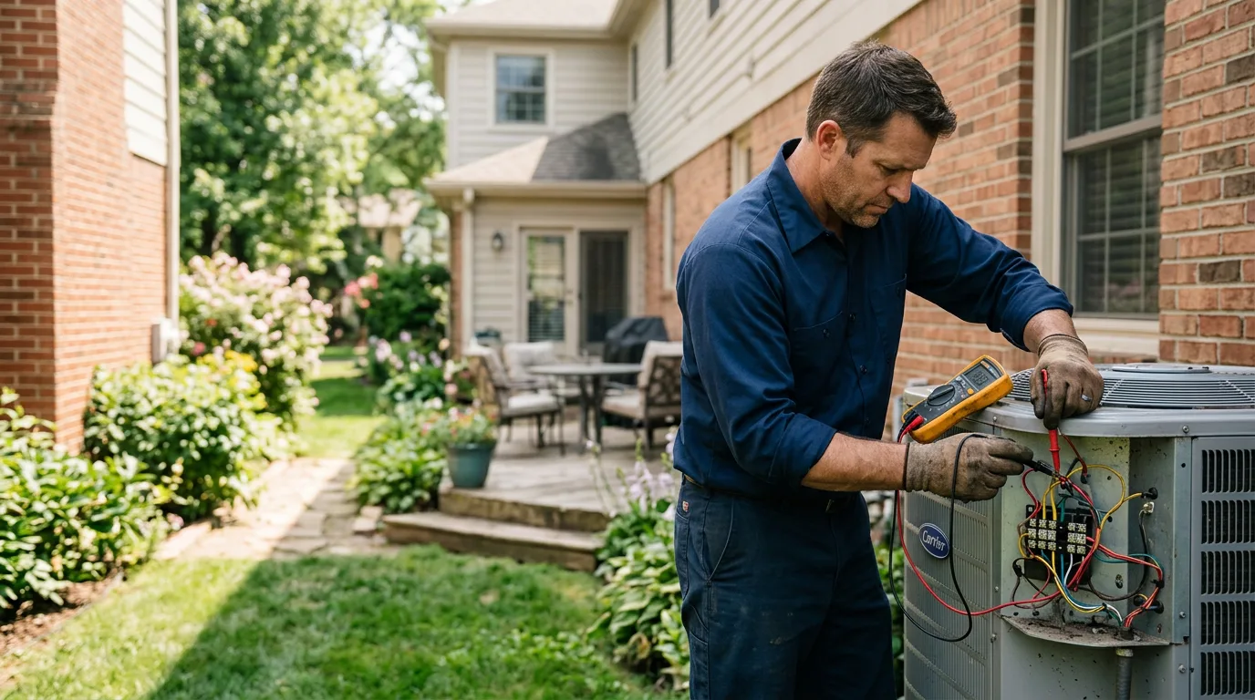 HVAC technician working near Sharpsville, PA